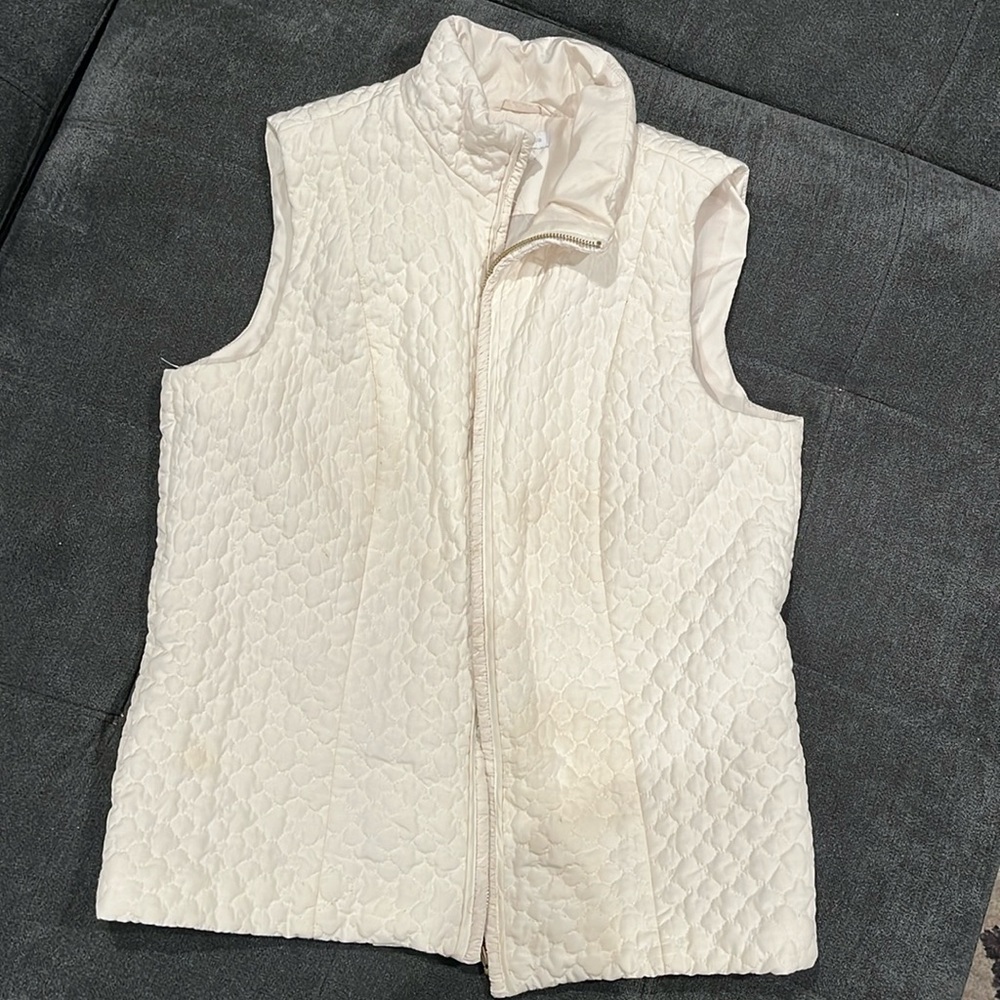 Charter club white vest size large used with a couple small stains